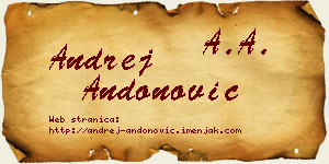 Andrej Andonović vizit kartica